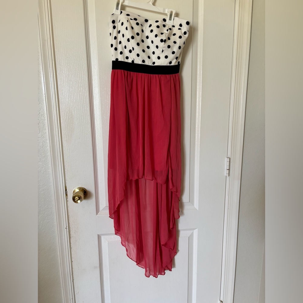 Speechless White and Black Asymmetrical High-Low Sundress